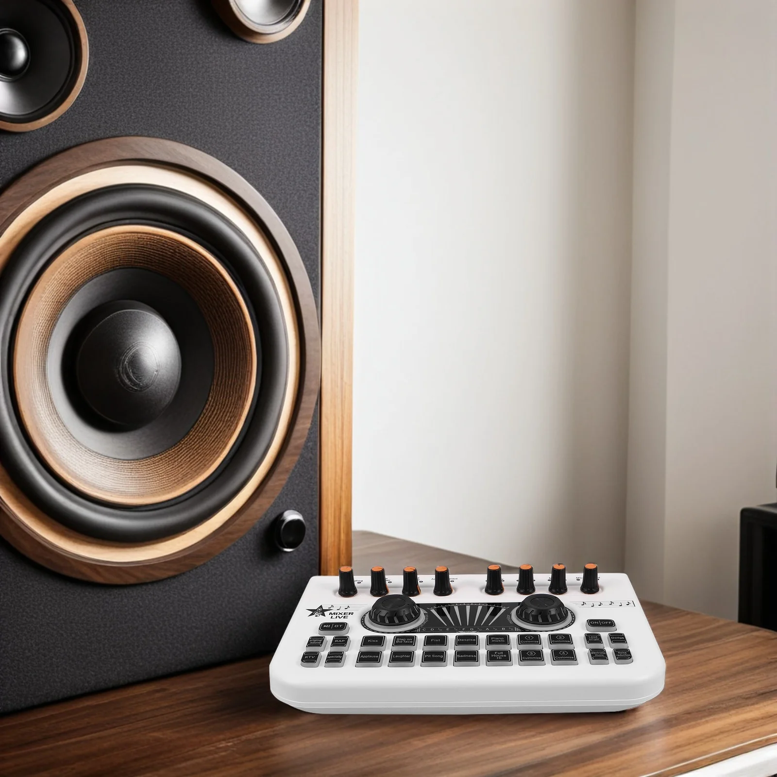 

Live Sound Card Digital Audio Effects Controller For Live Streaming Recording Studio Karaoke Dj Performance