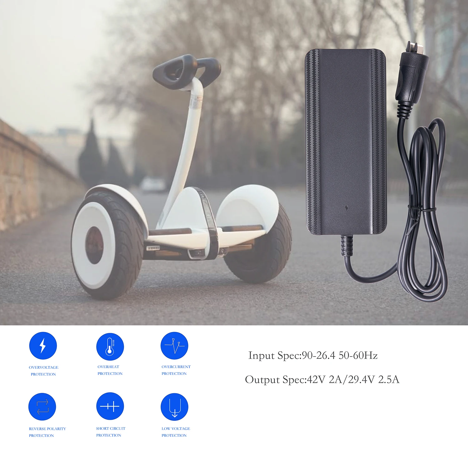 42V 2A Ebike Charger for 36V Bosch Active/Performance Line E-Bike battery