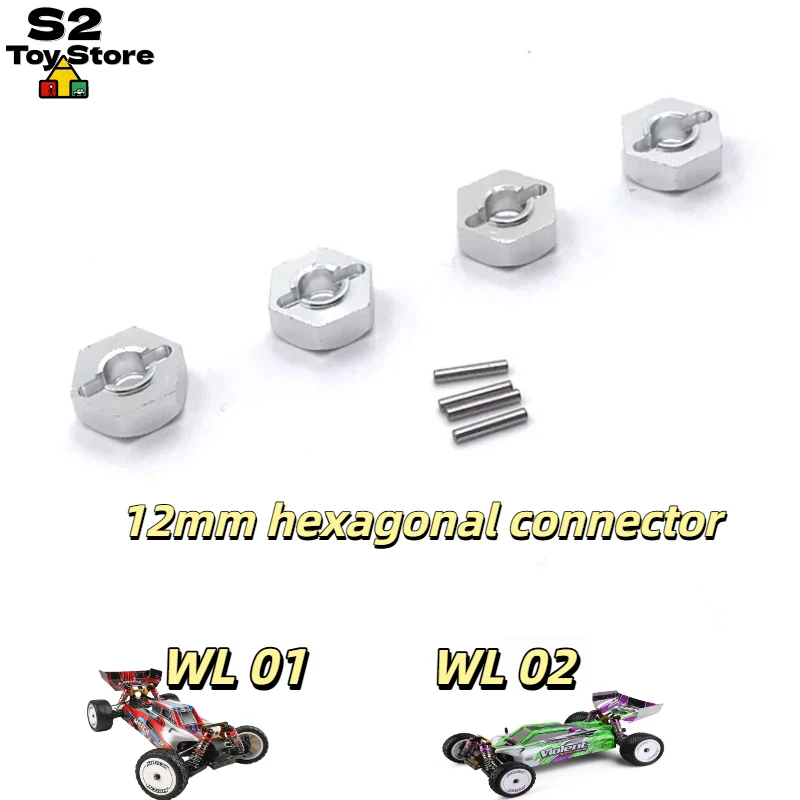 WLtoys 12mm Hex Wheel Hubs Metal Upgrade With Pins For WLtoys 104001 104002 12428 Feiyue RC Off Road Racing Drift Cars