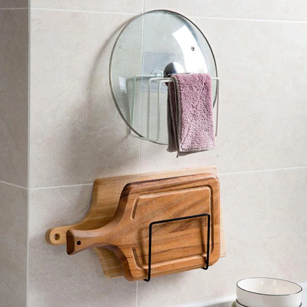 

Stainless Steel Rack Kitchen Pot Lid Shelf Cutting Board Rack Kitchen Organizer Pot Lid Shelf Storage Holder Black