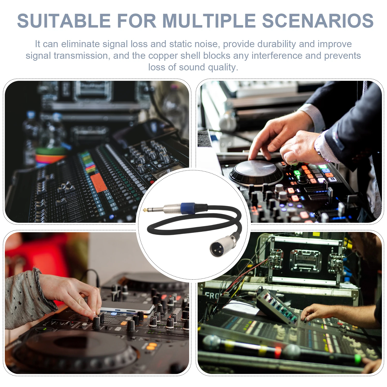 

1 4 XLR Male Xlr To 1 4 Xlr To Trs Cable TRS Output Input Audio Line Copper PVC Durable Speaker Leads Mixer Adapter