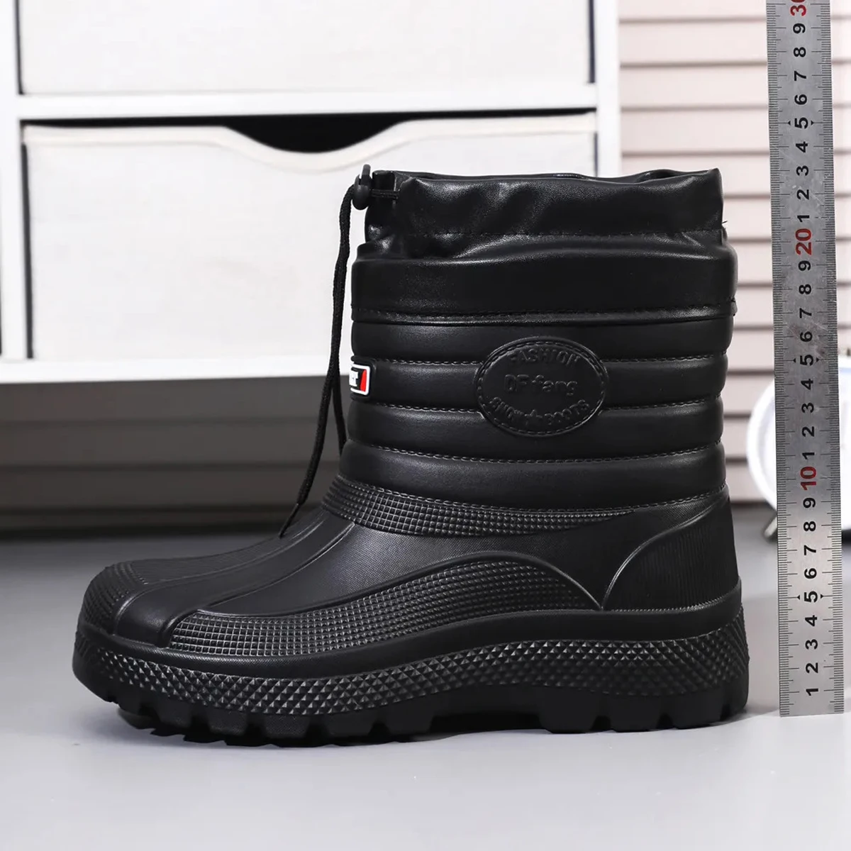 Botas de chuva quentes para homens mulheres eva sapatos acolchoados à prova dwaterproof água leve sola macia trabalho wear deslizamento inverno casual diário plus size