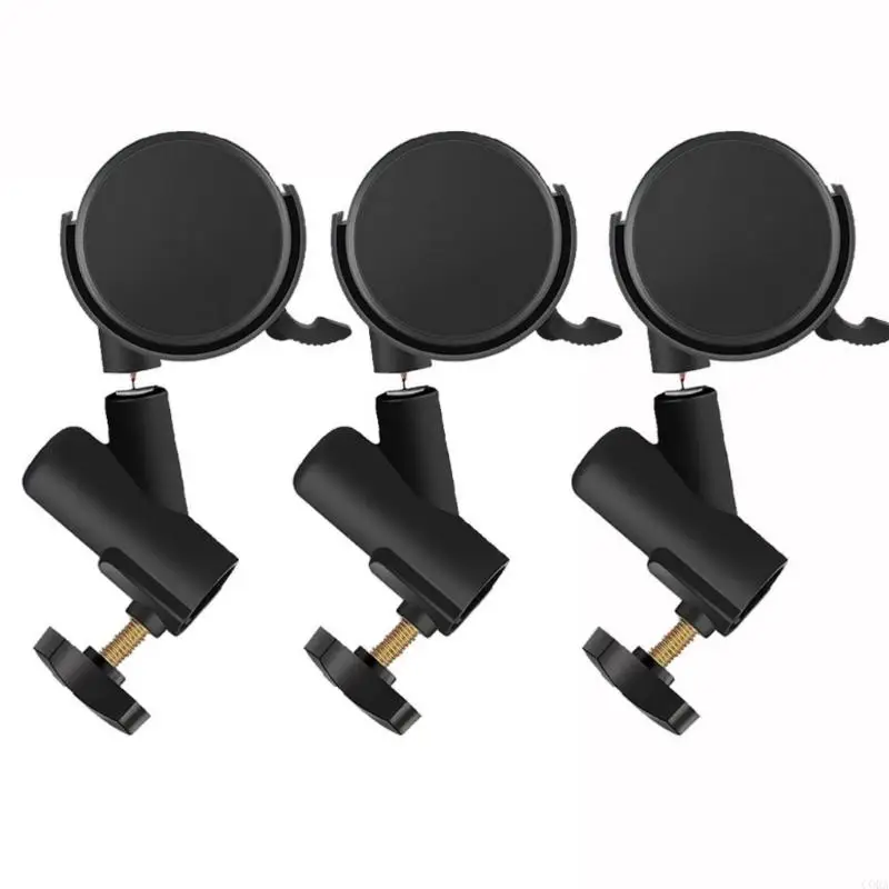 CORA 3Pcs Photography Light Stand Rollers with Brake System Flexible Adjustment Great for Professional Photo Studios