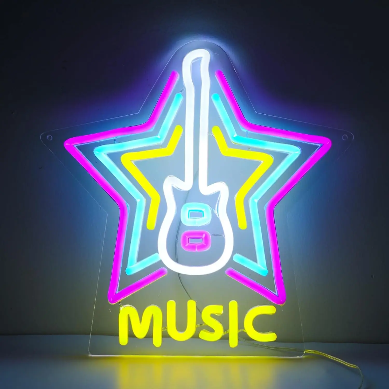 

Neon Sign Dimmable Guitar Neon Lights for Music Bar Pub Studio Concert Man Cave Game Room Decor Aesthetics Draw Birthday Gifts