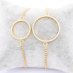 5pcs Gold Plated Open Bezel Bracelet Base Blanks Diy 18mm 25mm Stainless Steel Cabochon Frame Connector For Jewelry Making