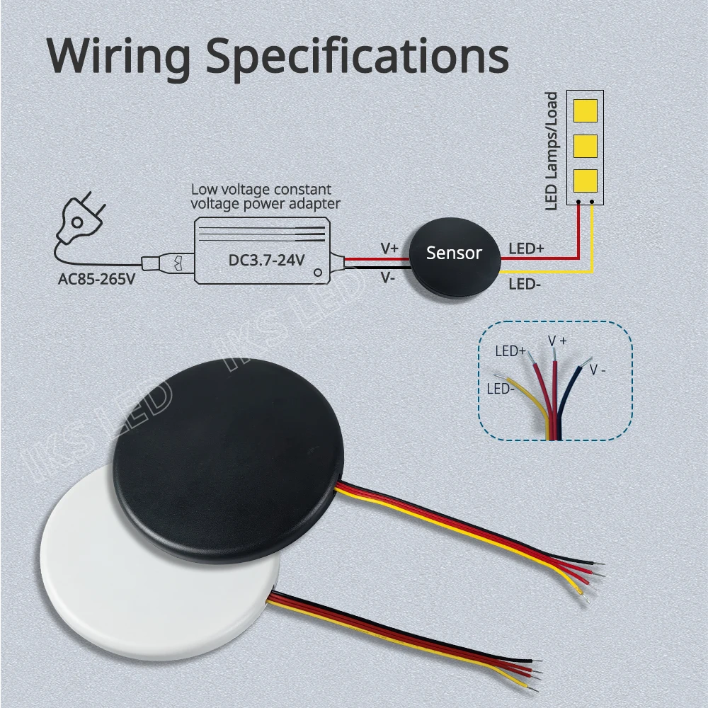 5V 12V 24V LED Dimmable Touch Sensor Switch Penetrating Wood Panel 8cm Smart Home Dimmer for Lighting Control Hand Scan Switch view 5