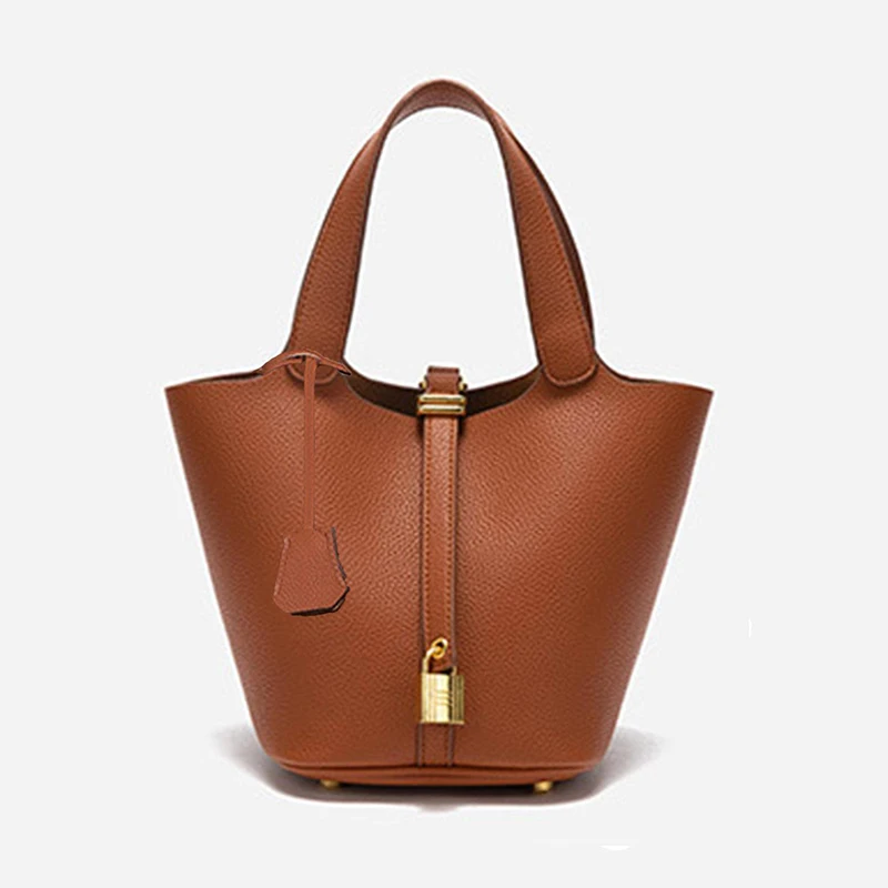 حقيبة يد بقفل ليتشي، شكل حقيبة كلاسيكية عصرية بسيطة بلون سادة، تصميم متخصص كاجوال.