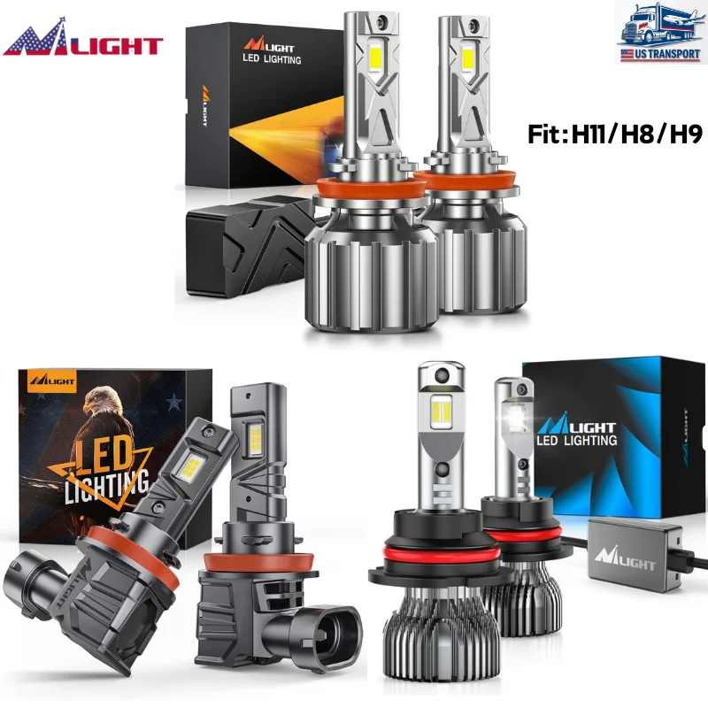 

NILIGHT LED Headlight Bulbs Car Headlamp Fog Lamp Waterproof Truck Accessories Auto Headlight Turbo Lamp Plug&Play LED Headlight