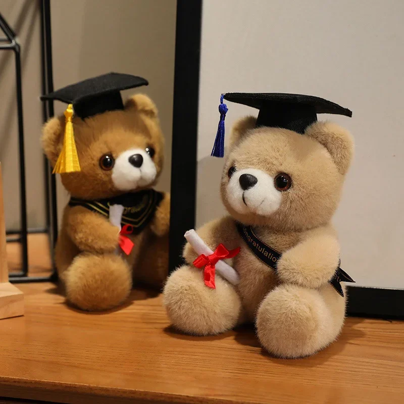 18 cm Nette Arzt Kappe Bär Puppe Kleidung Bär Kuscheltiere Plüsch Spielzeug Jungen Mädchen Studenten Abschluss Geschenk Hause Dekoration – Detail 11