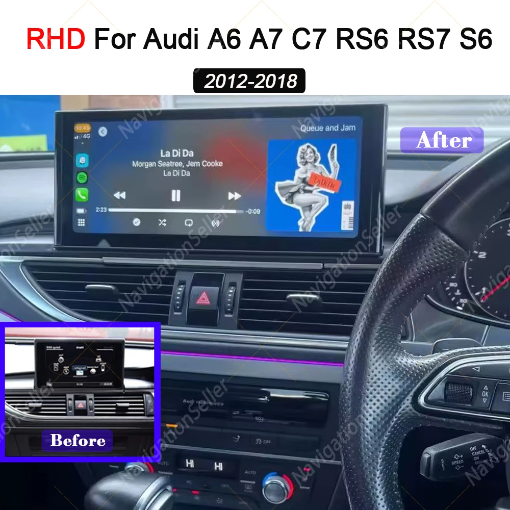 

RHD Android Car Stereo For Audi A6 A7 C7 RS6 RS7 S6 2012-2018 Carplay Autoradio Head Unit Stereo GPS Navigation Multimedia DAB