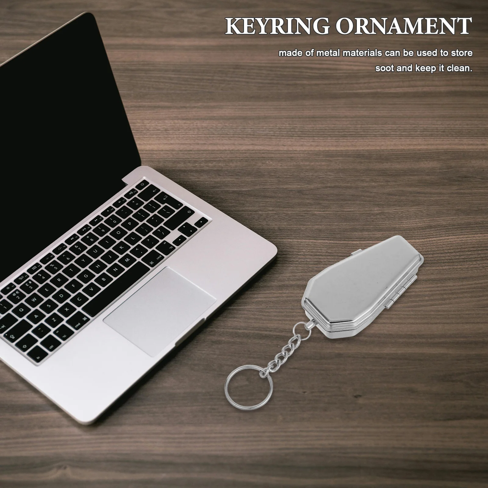 

Metal Ashtray Coffin Shaped Keychain Portable Mini Smooth Surface Decorative Keyrings Gifts Party nament Cigarettes Accessory