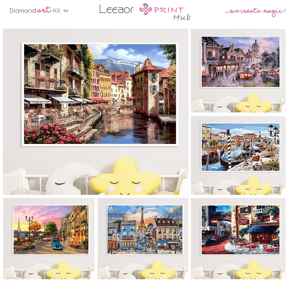 5d Landscape Diamond Painting Nieuwe Collectie 2023 Town Port Art Picture Cross Stitch Kit Architecture Diy Crafts Home Decor