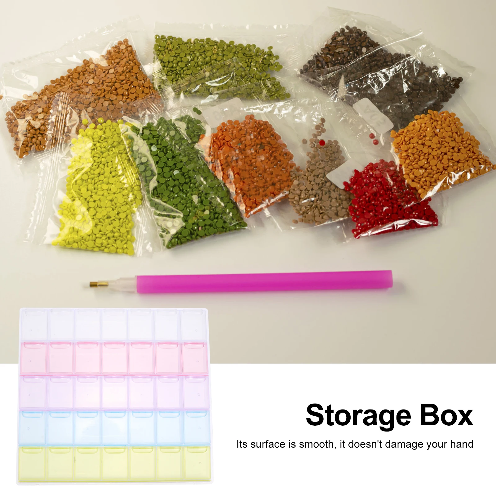 

1Pcs Diamond Storage Box 35 Separate Sections Portable Bead Organizer Case for Crafts Manicure Accessories Sequins Jewelry