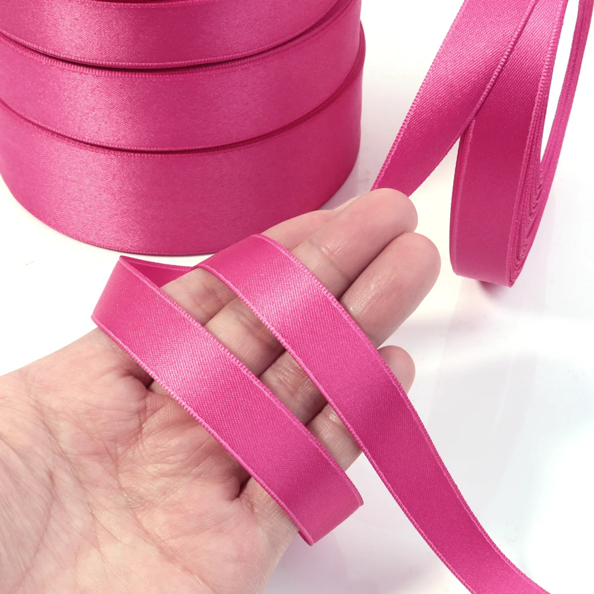 25Yards/Roll 1/1.5/2/2.5/3.8cm Satin Ribbons for Crafts Bow Handmade DIY Gift Wrapping Party Wedding Decorative Supplies