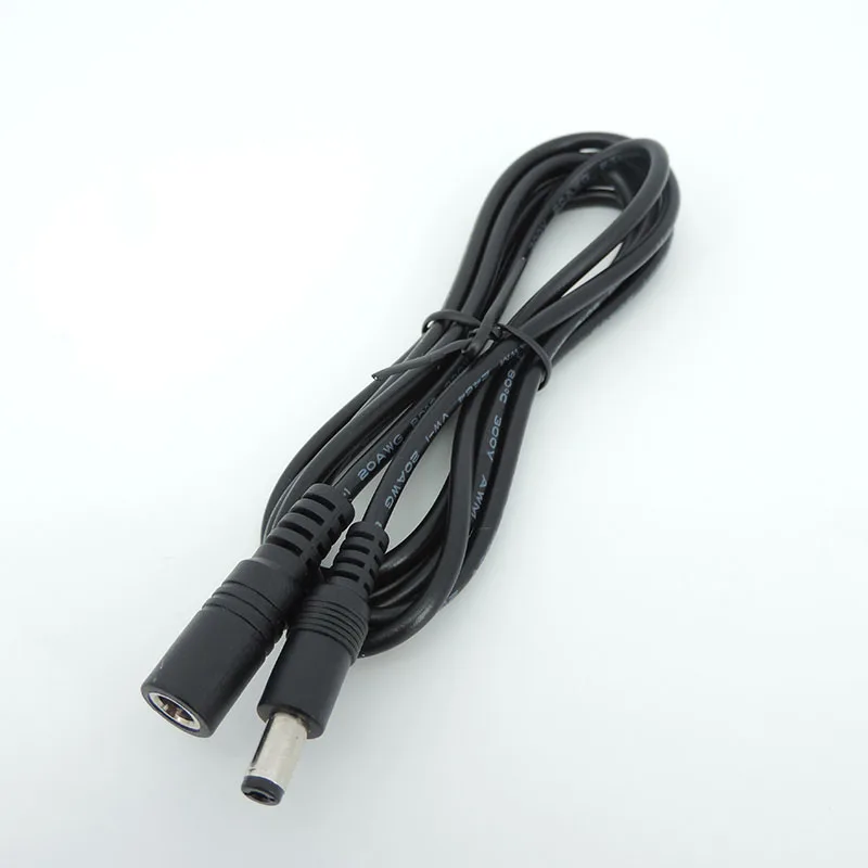 Kabel konektor catu daya, 2 buah 1m/2m/3/5m DC laki-laki ke perempuan 5.5x2.1mm colokan konektor kabel ekstensi kabel adaptor untuk lampu strip LED q1