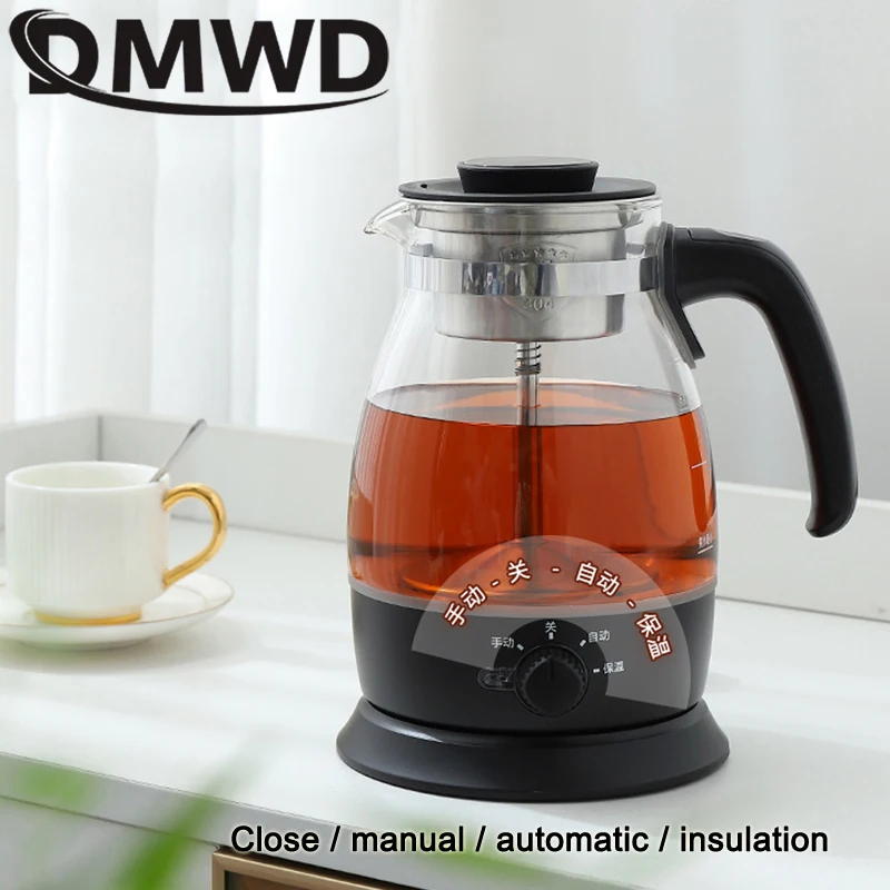 Electric Kettle Coffee Tea Maker Brewer Black Pu \'er Glass Kettles Steam Teapot Automatic Health Tea Infuser Pot Boiling Set 1L