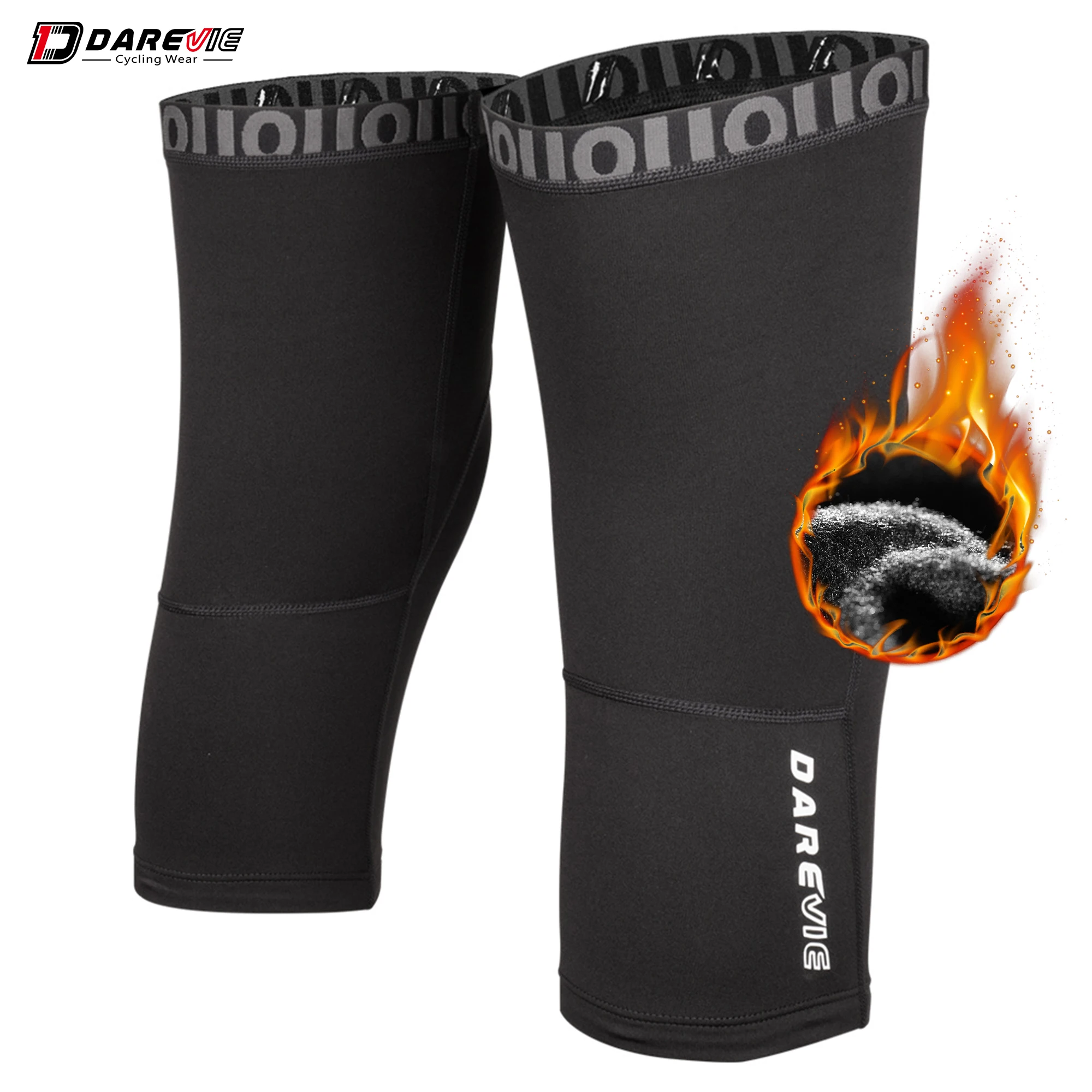 Darevie ciclismo perna mais quente lã térmica inverno ciclismo joelho mais quente compressão quente metade leggings anti-deslizamento das mulheres