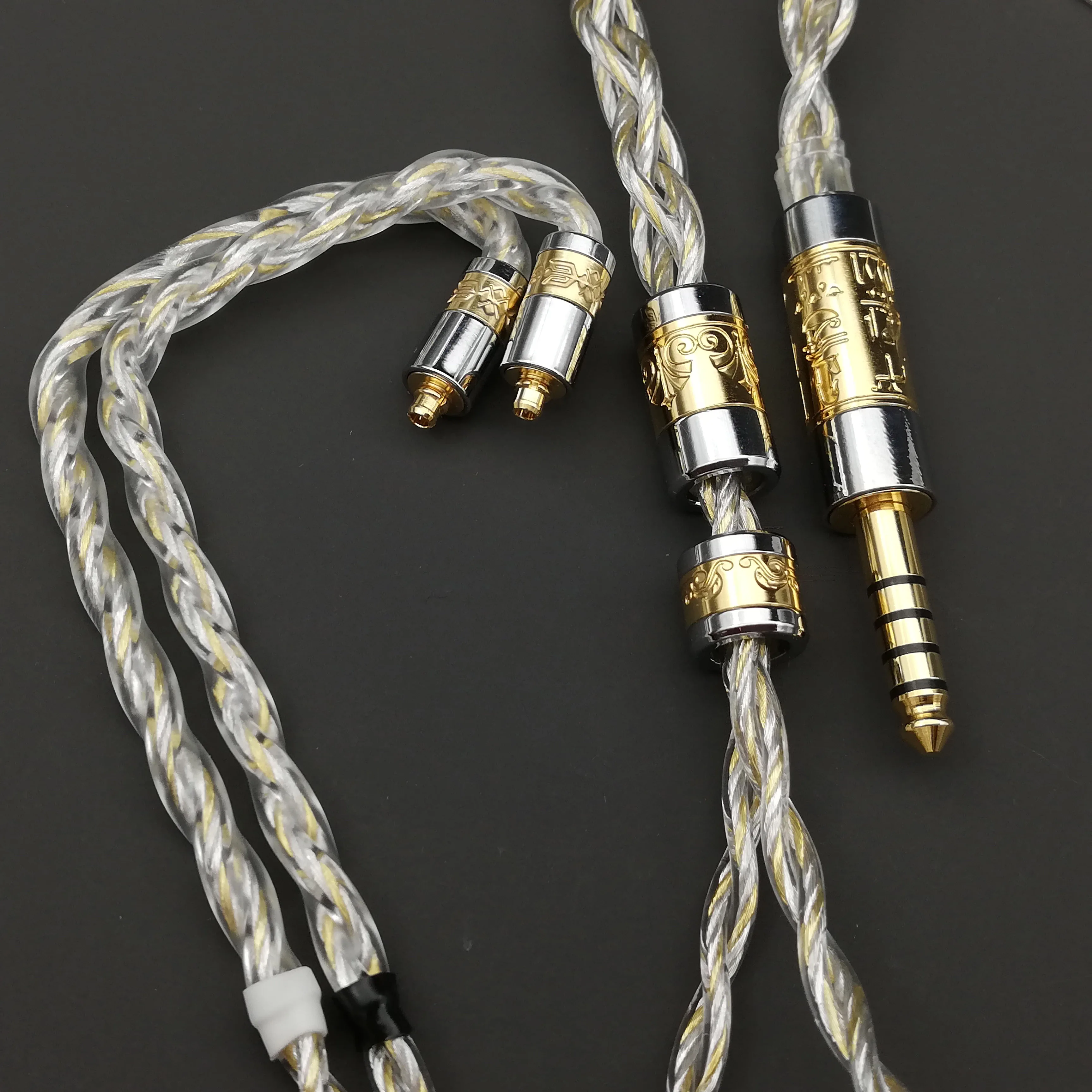 HiClass 4 Core 6N Pure Silver Gold Plated+Pure Silver Palladium Plated+Pure Silver Alloy Cable High Quality 2PIN0.78 MMCX Cable