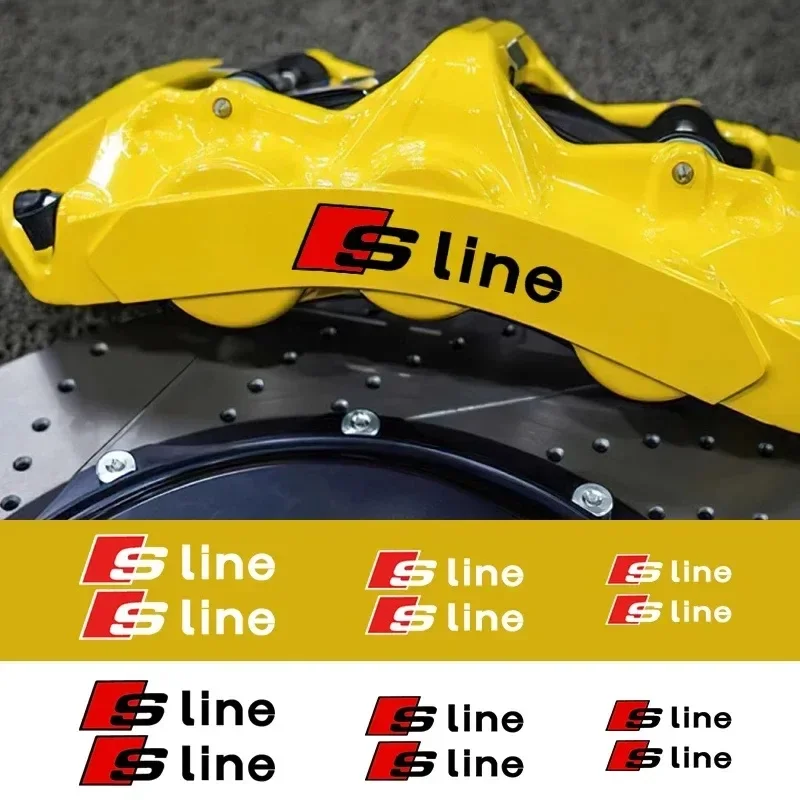Car Brake Caliper Sticker Heat Resistant Decals Auto Accessories for AUDI Sline RS A1 A3 A4 A5 A7 A8 Q3 Q5 Q7 S3 S4 S5 S6 S7 TT view 6