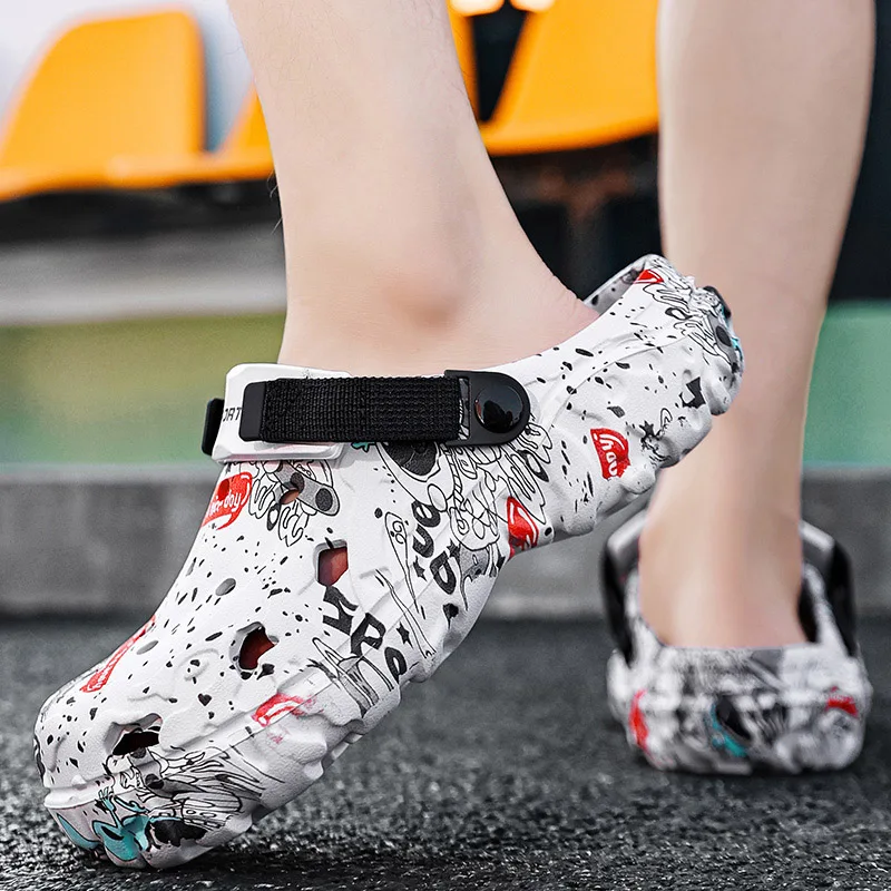 Men's Breathable EVA Water Shoes Non-Slip Quick-Dry Outdoor Sandals Lightweight Beach Slippers for Hiking Fishing Comfortable