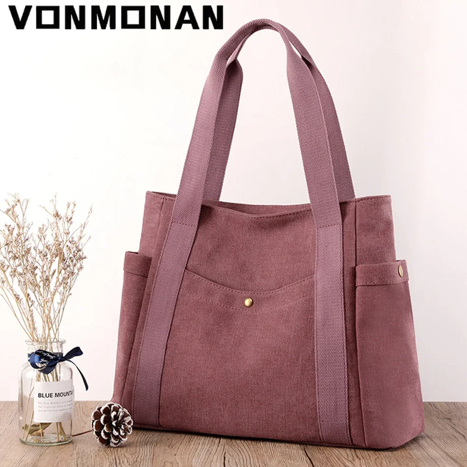 Fashion Canvas Cloth Women Handbag Purses Casual Large Capacity Ladies Shoulder Bag Female Tote Shopper Bags for Girl Sac A Main