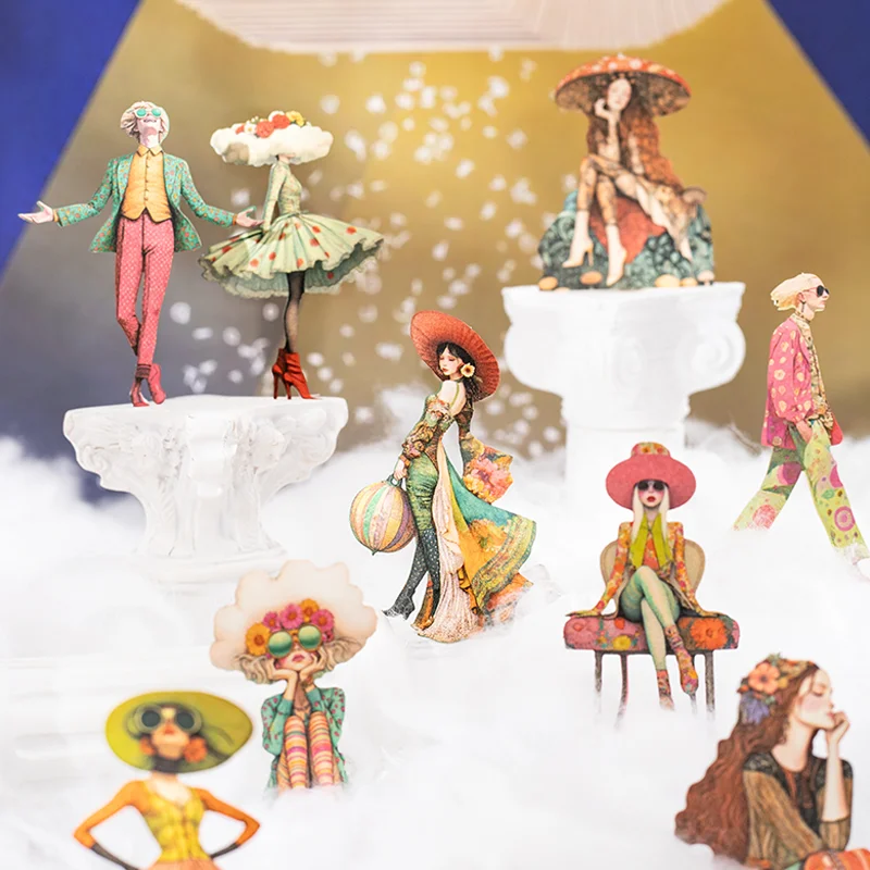 Mr Paper 25pcs/pack Fantasy Journey Series Enchanted Character Stickers for Journal Scrapbooking, Planner Decoration Supplies