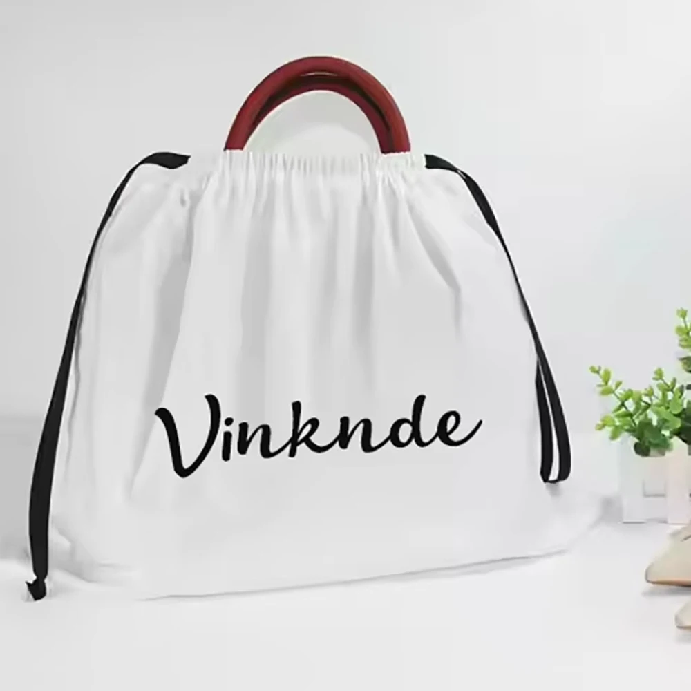 

100pcs White Pouch Cotton Dust Cover Bag Ribbon Drawstring Wedding Travel Big Large Soft Canvas Gift Packaging Bags Custom Logo