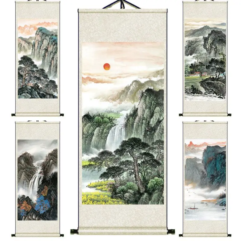 Mount Taishan Hanging Paintings, Living Room Home Office Wall Painting Landscape Poster Canvas Room Decor Aesthetic Wall Art