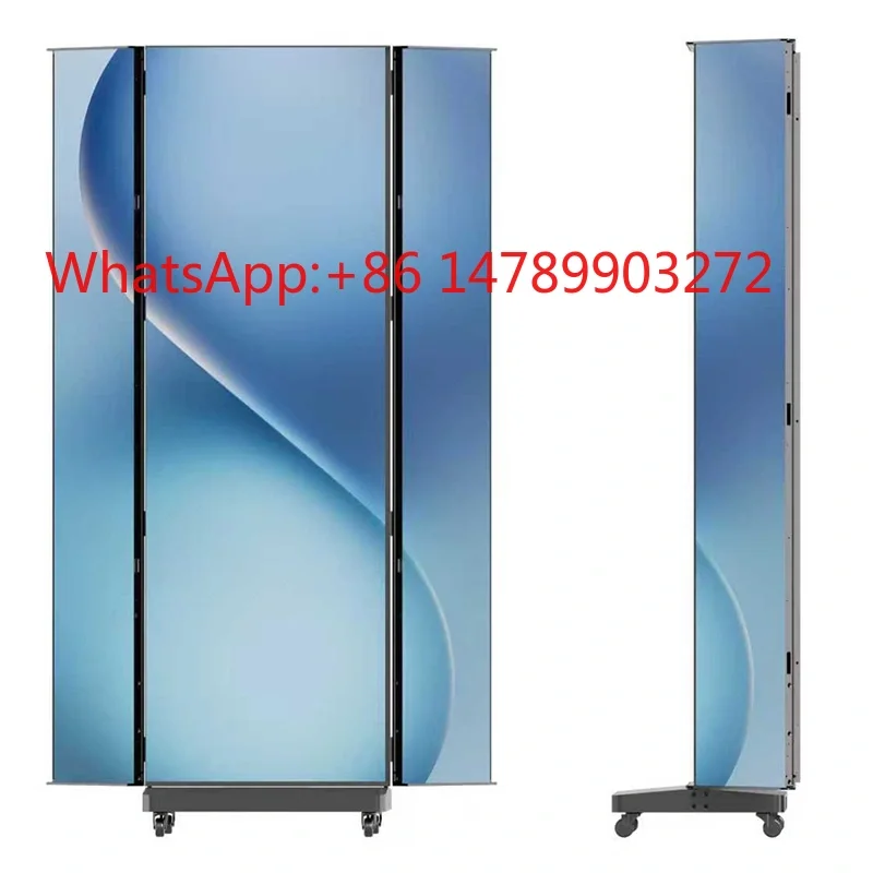 Tool Free Install Tri-Fold LED Poster High Bright Double Sided Mall Indoor Digital Screen