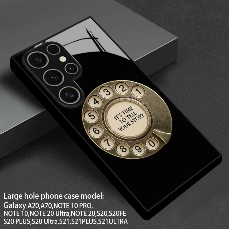 2D Dial Pad Pattern Vintage Phone Case for Samsung S26 S25 S24 S23 S22 S21 S20 A56 A36 A16 Tempered Glass Protective Cover view 6