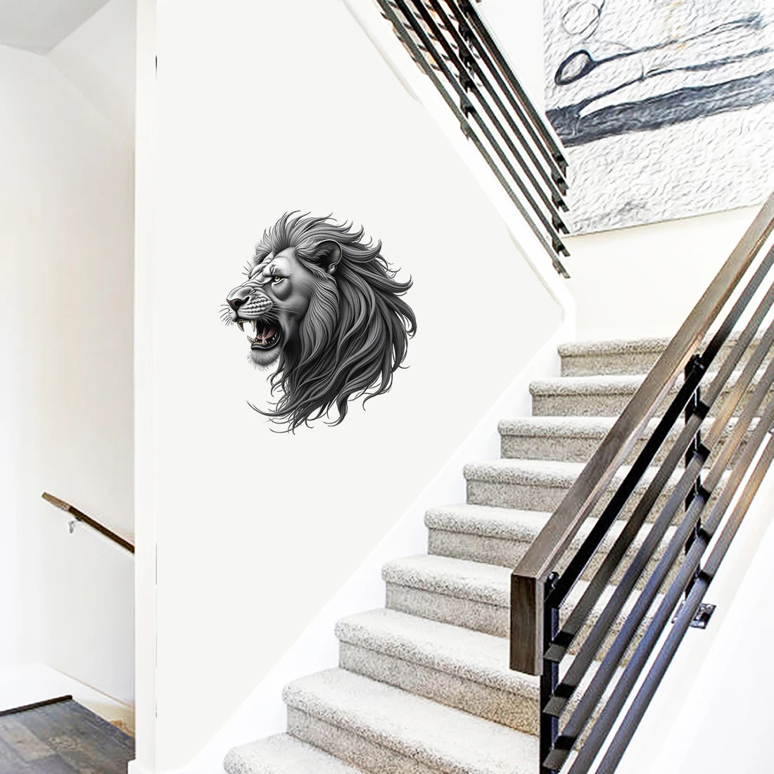 Three Ratels CG173 Majestic Lion Art Animal Stickers for Home Decoration IPAD Stickers Car decals