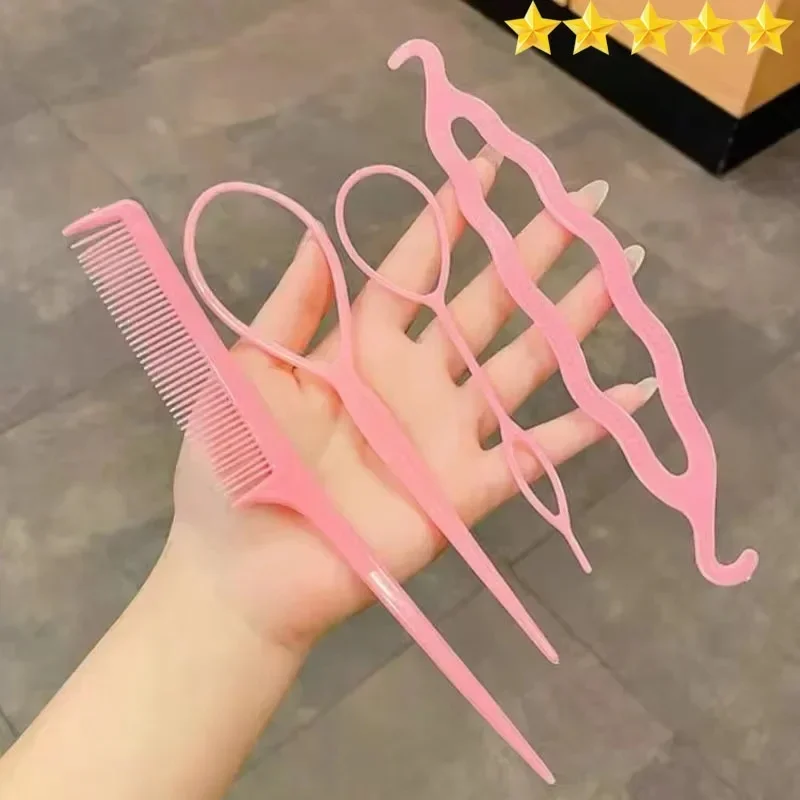 

Набор из 4 волшебных инструментов для укладки волос своими руками для женщин и девочек: для плетения кос, создания твистов, заколок и других аксессуаров для волос.