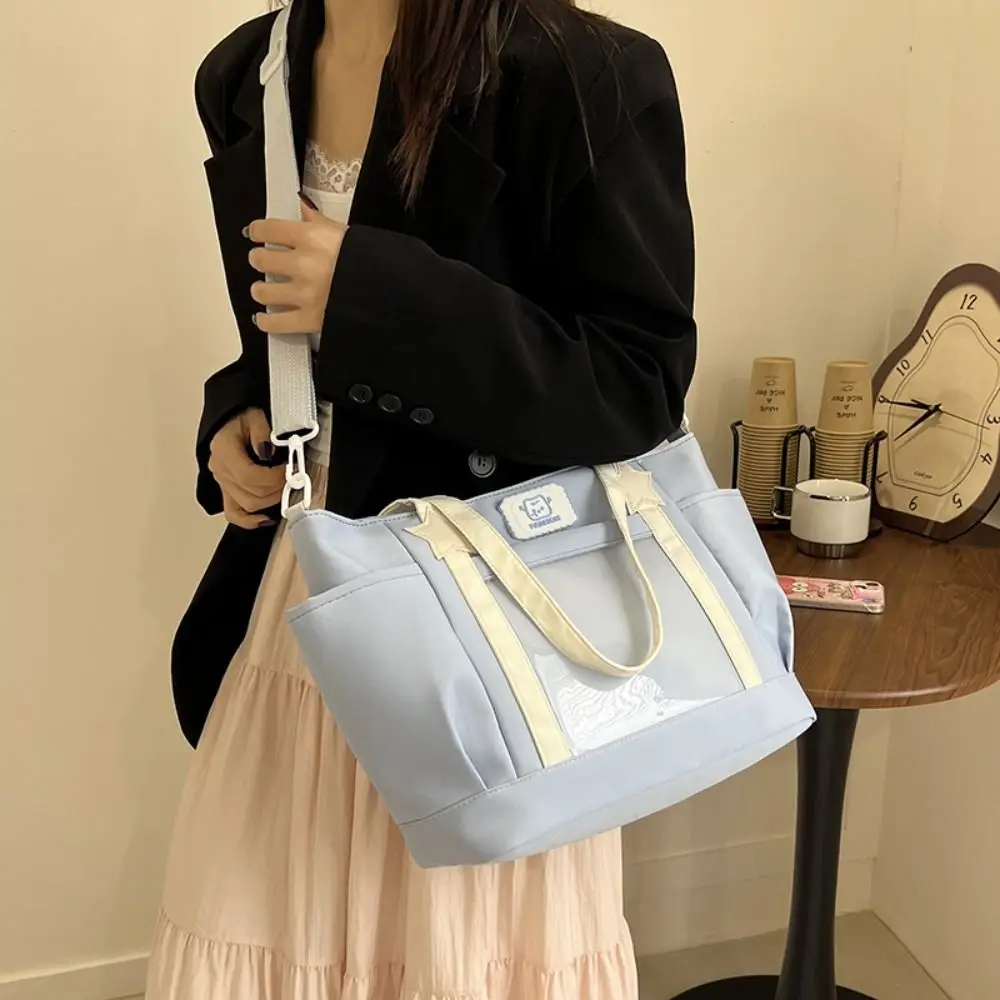 

Nylon Transparent Itabag Large Capacity Idol Doll Badge Display Messenger Bag Waterproof Student School Tote Bag Shoulder Bags