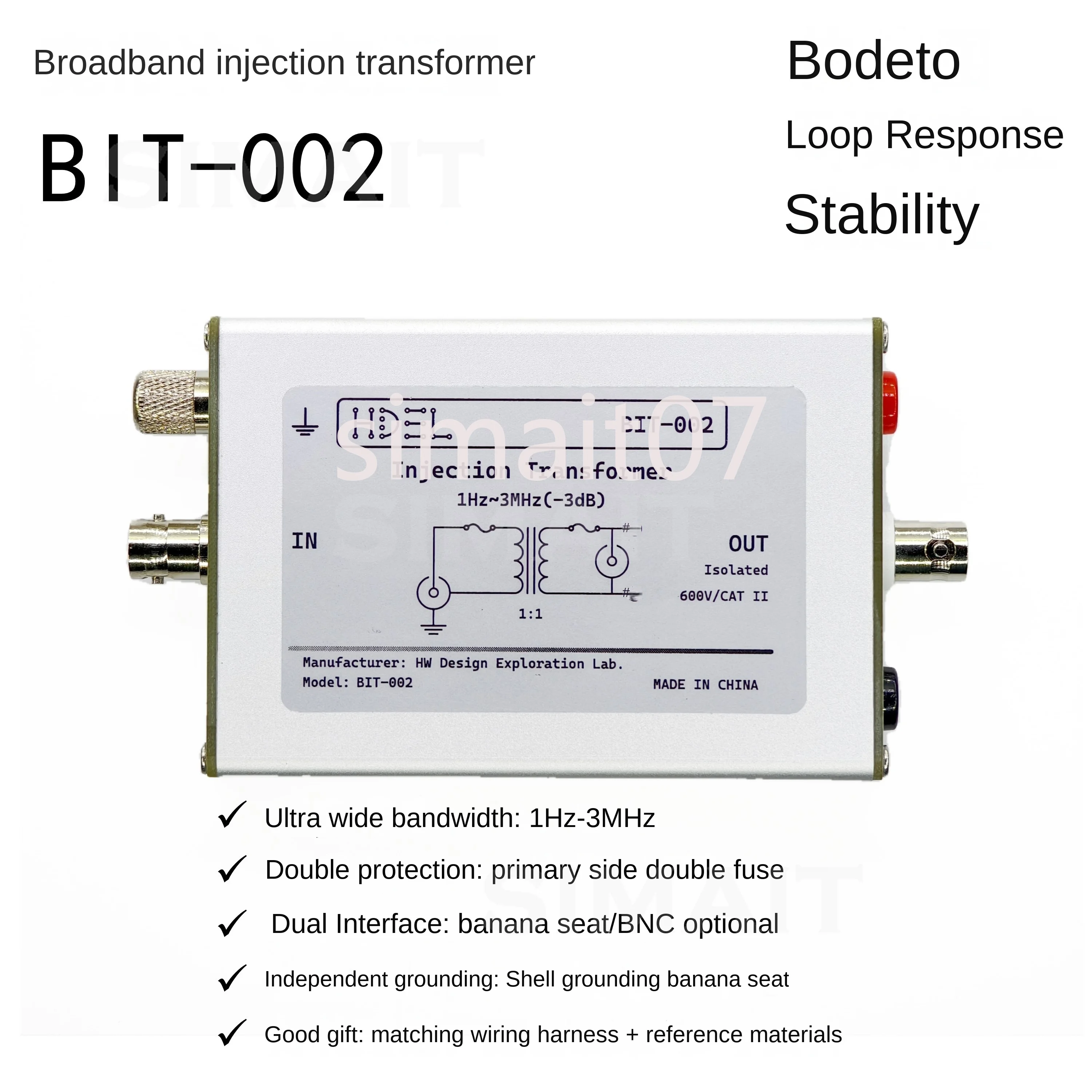 BIT-002 Isolated Injection Transformer – Frequency Response Power Loop Analysis, Replaces J2100A