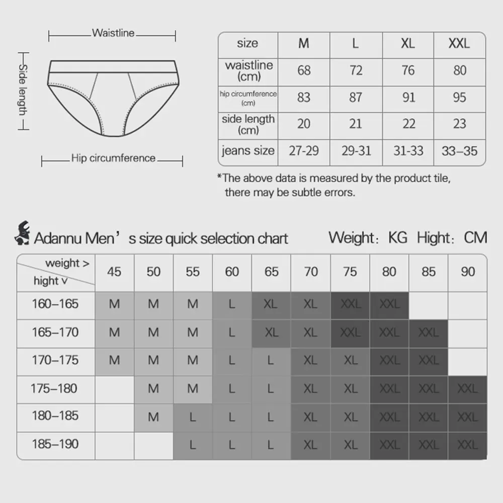 9PCS Men Sexy Bikini Underwear Modal Solid Jockstrap Shorts Briefs Lingerie Man Brief AD315