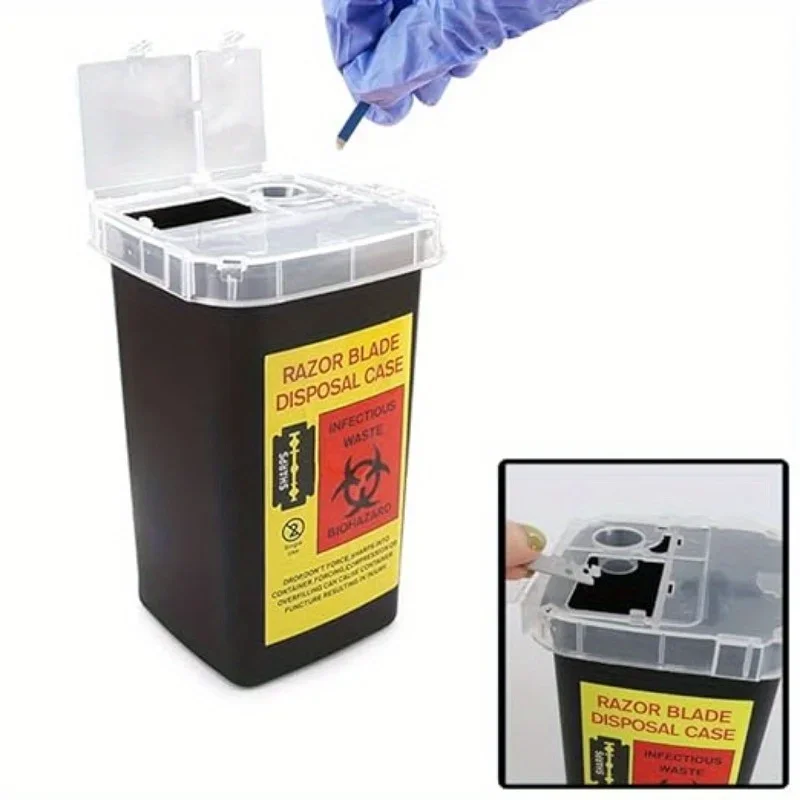 1PCS Sharps Biohazard Waste Disposal Box Medical Needles Tattoo Piercing Needles Dental Clinic Hospital Leak-Proof Collect Box image 5