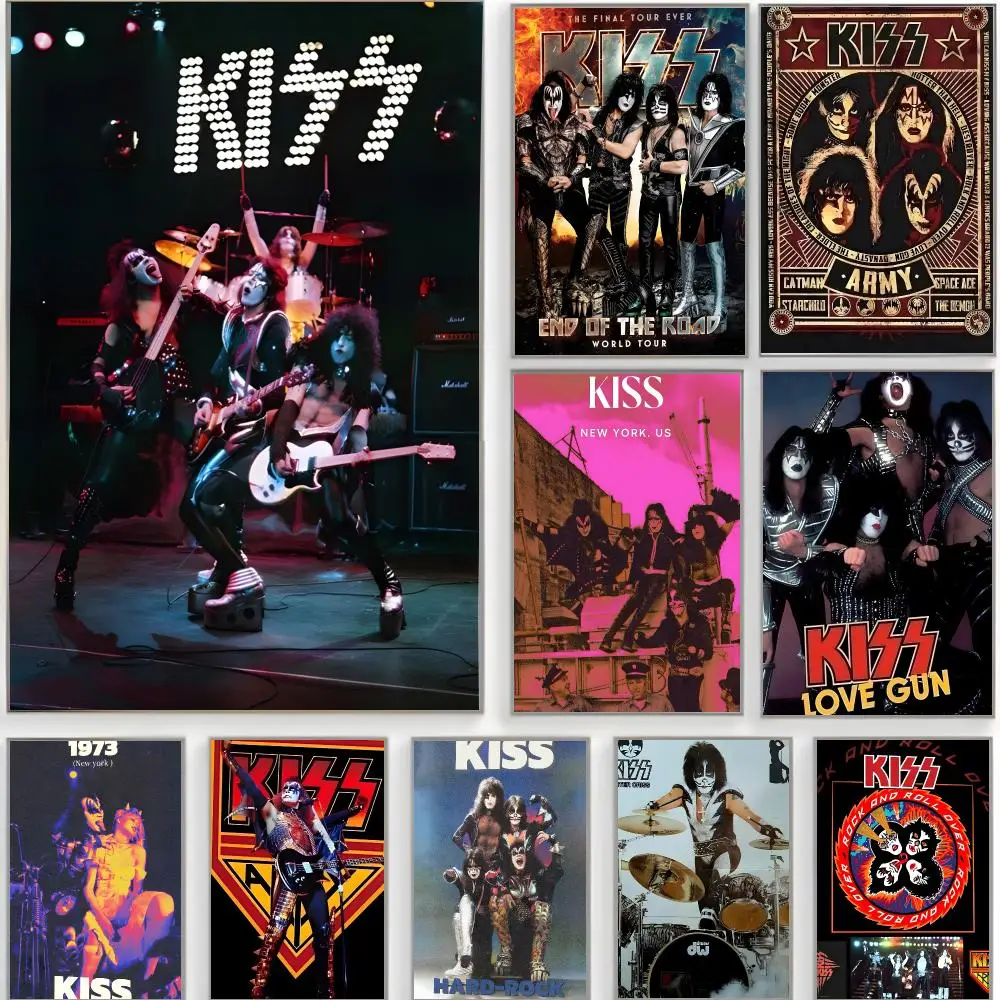 rock band k-kiss Poster Classic Wall Art  Home Decor  Peel and Stick Unframed