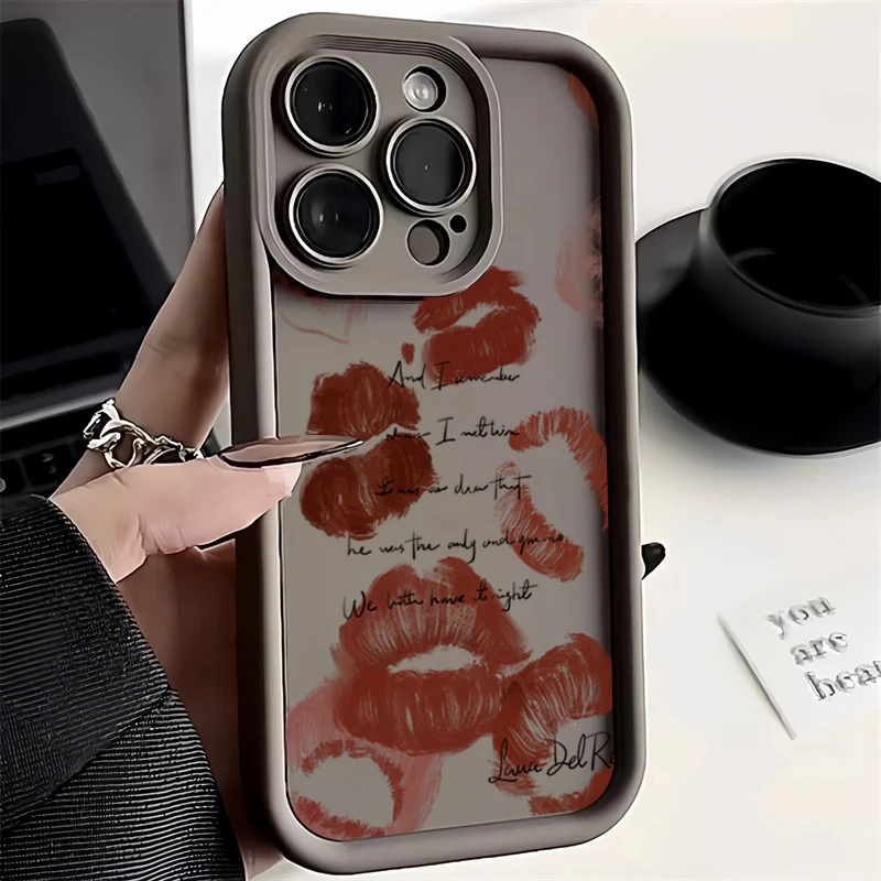 Case For iPhone 16 Cases iPhone 15 Pro Max Cases Sexy Girl Red Lips Silicone Case For iPhone 14 13 12 11 XS XR X 7 8 Plus Cover