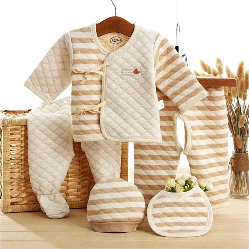 

(8pcs/set) Infant Clothes 0-3M Newborn Baby Suits Toddler Clothing Sets Kids Boys Girls Suit Thermal Organic 100% Cotton Soft