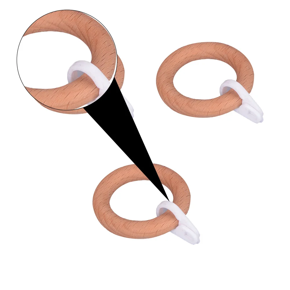 

3Pcs Premium Wooden Rings for Curtains Strong Load Bearing Capacity Stylish Room Decoration Solid Wood Rings Circle Pendant