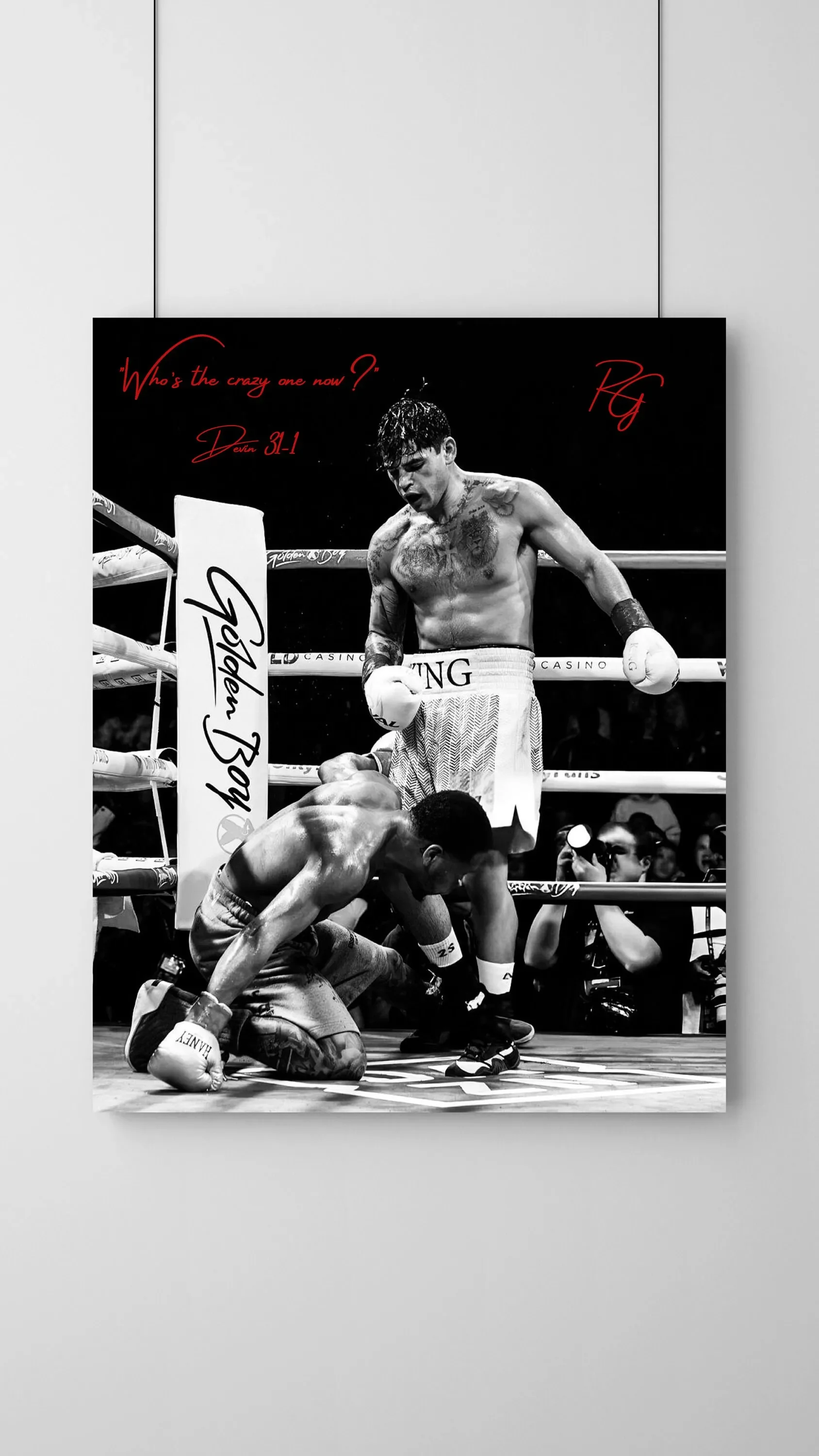 Limited Edition Ryan Garcia Poster Knockout Devin Haney Who S The Crazy One Now Record 31 1 King Https Www Etsy Com Hk En