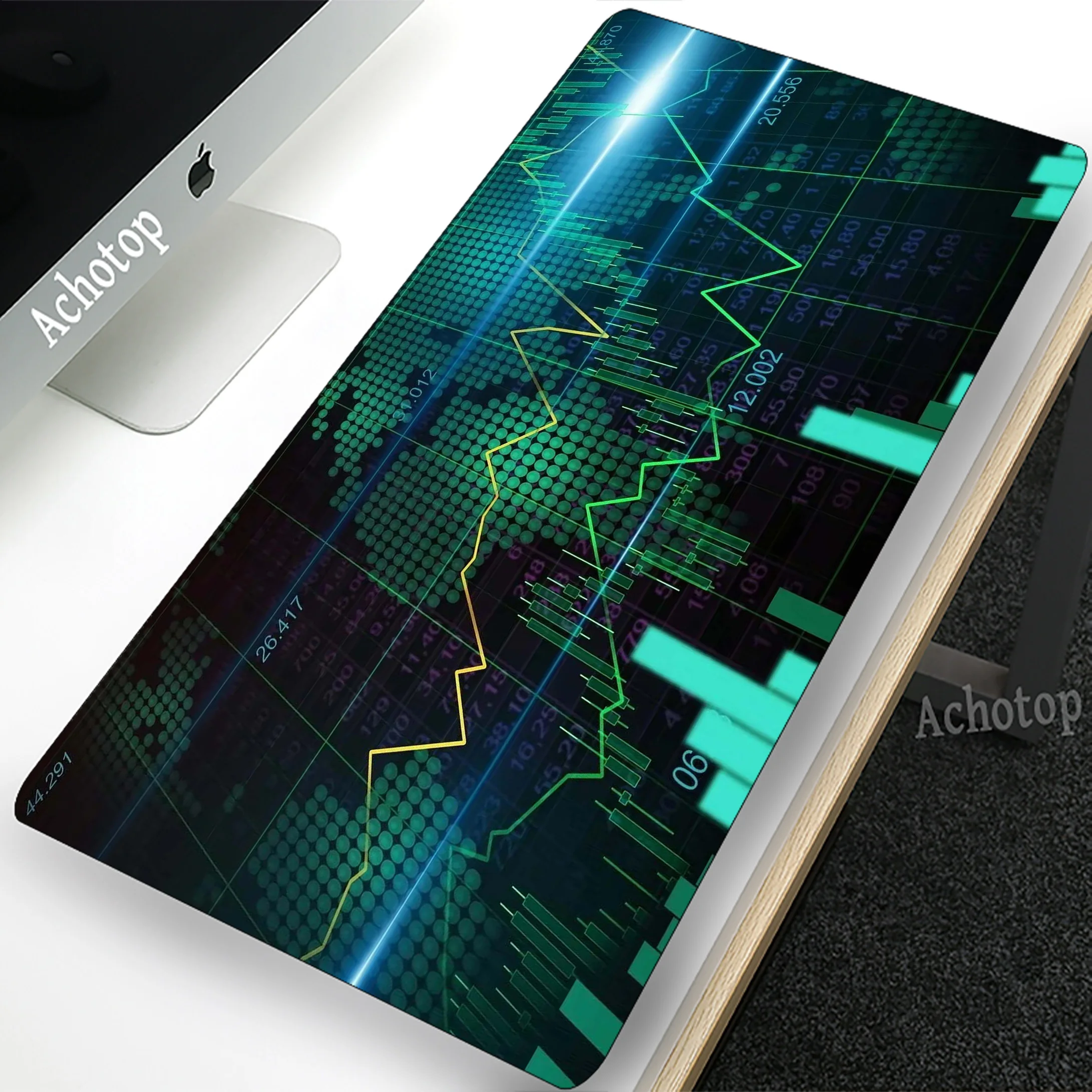 

Stock Market Chart Pattern Large Gaming Mousepad Gamer Speed Keyboard Pads Laptop Carpet Locking Edge Mouse Pad For Gamer Rug