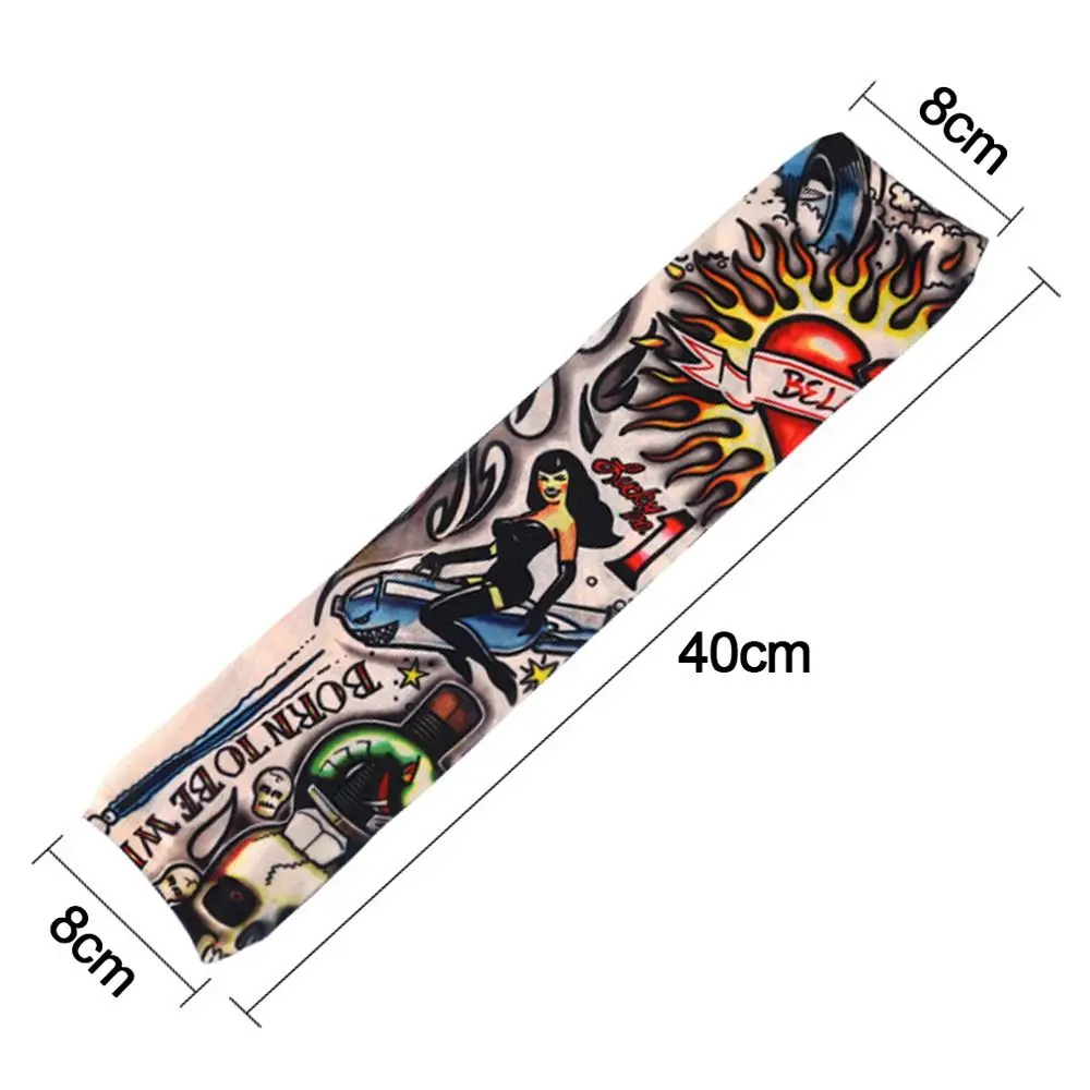 Men Women Summer UV Protection Cooling Arm Sleeves Flower Tattoo Arm Sleeves Seamless UV Protection Arm Sleeves Outdoor Sports