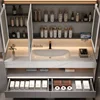 현대적인 크림 스타일 욕실 캐비닛 세면대, 싱크대 벽걸이 스마트 미러 캐비닛 선반 가구, Mueble Lavabo FYBC 6