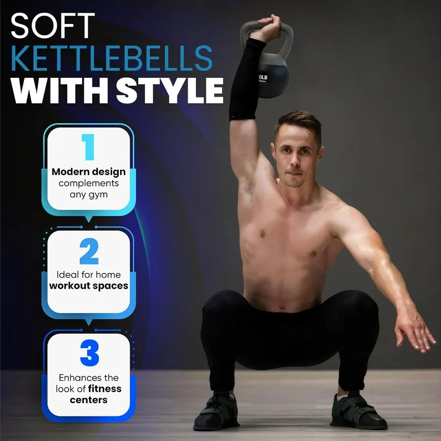 أوزان Kettlebells الناعمة المملوءة بالرمال البحرية والحديد للنساء والرجال مجموعات جرس غلاية مشفرة بالألوان للتدريبات المنزلية والتدريبات في صالة الألعاب الرياضية