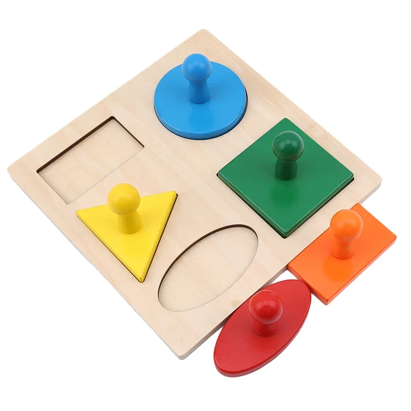 Puzzle en bois Montessori, jouets de tri de formes géométriques, jeux éducatifs colorés pour l'apprentissage préscolaire des mathématiques, pour bébés et tout-petits