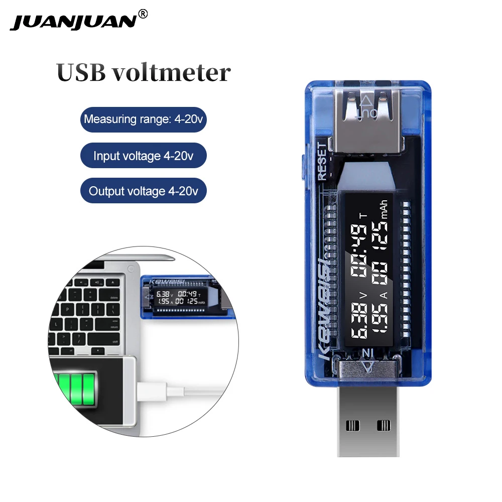 USB QC2.0 3.0 Tester di capacità del caricatore di corrente e tensione caricatore USB 3-20V voltmetro del misuratore di potenza del medico