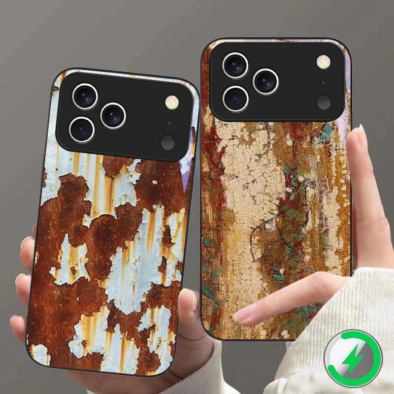 Raw embroidery texture Suitable For iPhone 16E 17 Pro Max 15 Pro 14 13 Plus 12 mini 11 16 Air 17Pro magnetism Glass Phone Case