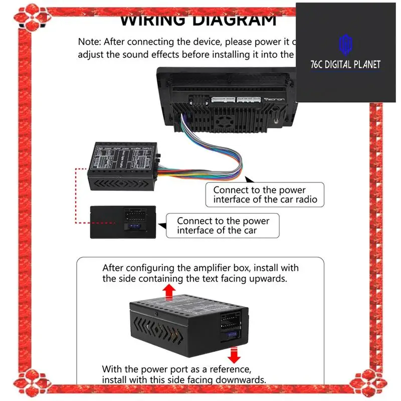 

24-часовая доставка, автомобильный DSP-усилитель, 12 В постоянного тока, Hi-Fi усилитель, аудио стерео цифровые звуковые процесоры 4X60 Вт для обновления Android без потерь