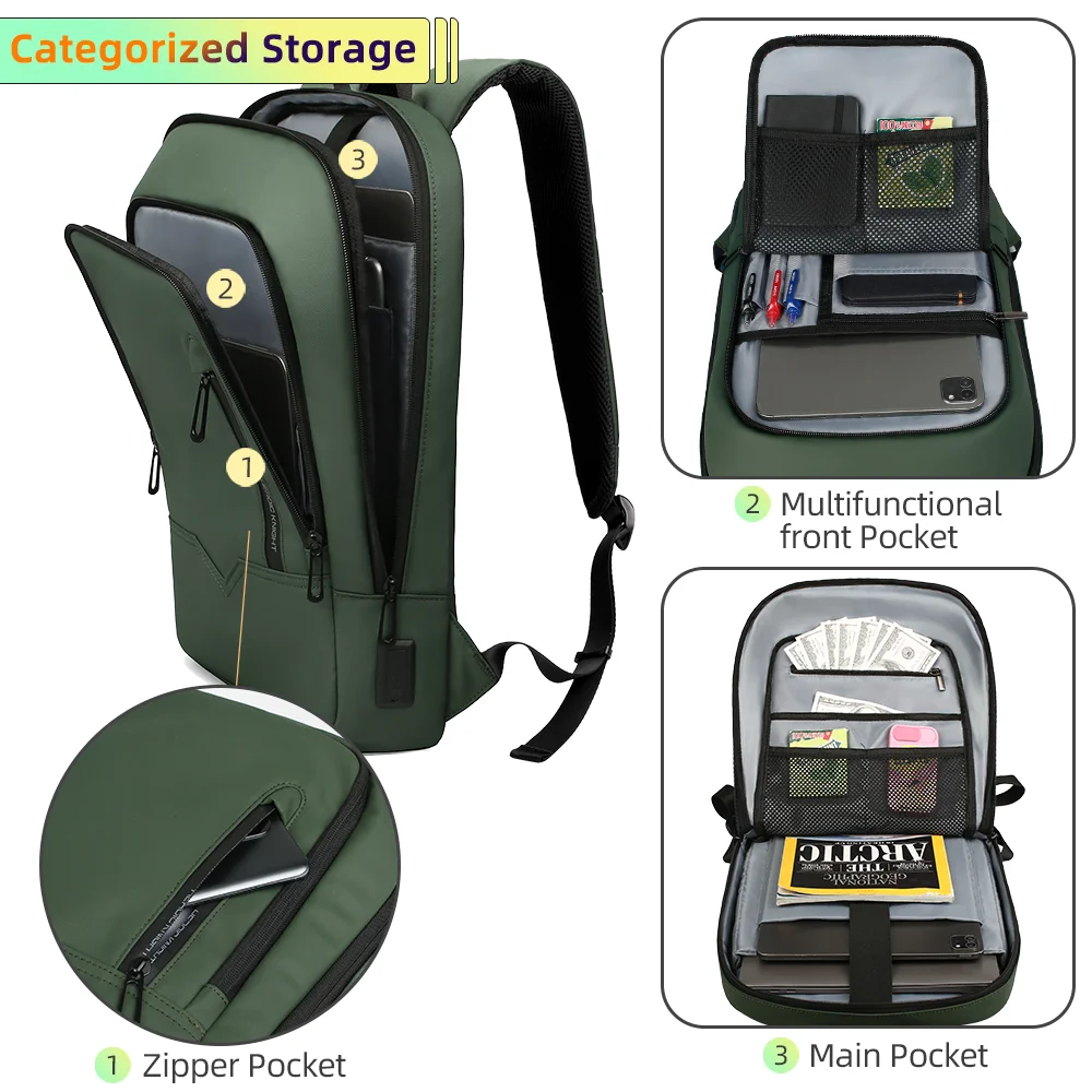 Heroic Knight Backpack for Men Business Slim Backpack Tablet Light Weight Travel Backpack 14\